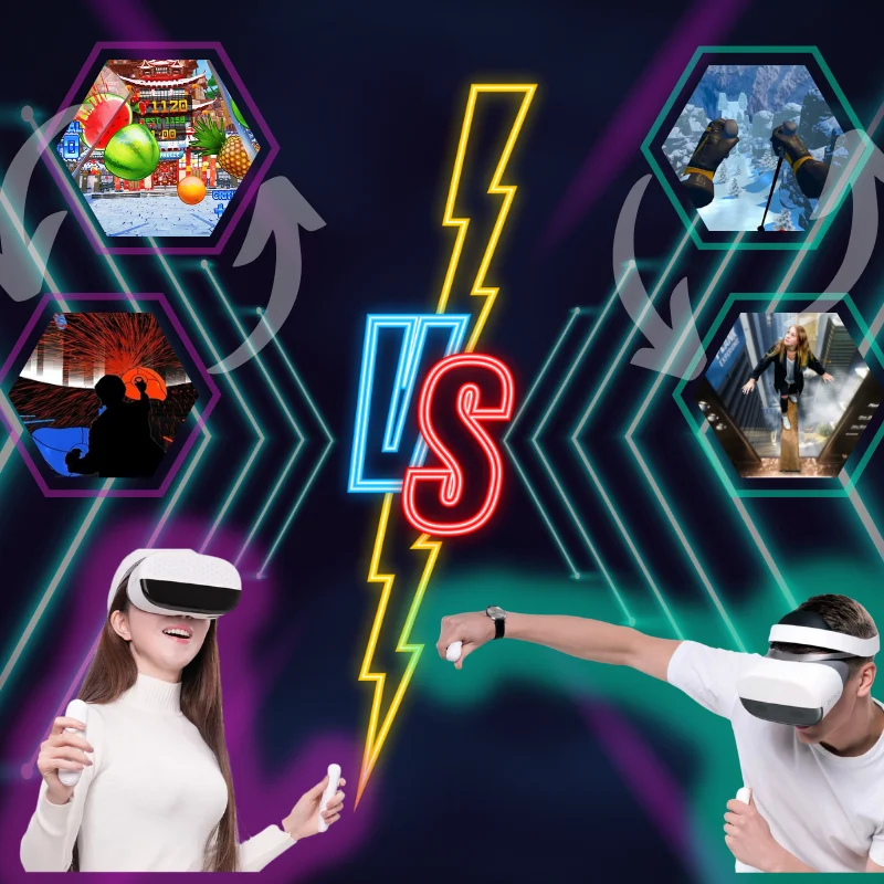 Head to head team challenge in Virtual Reality - away day fun