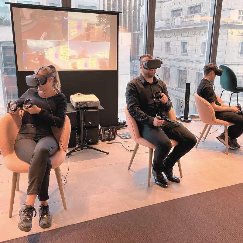 People using the Metaverse experience event to interact