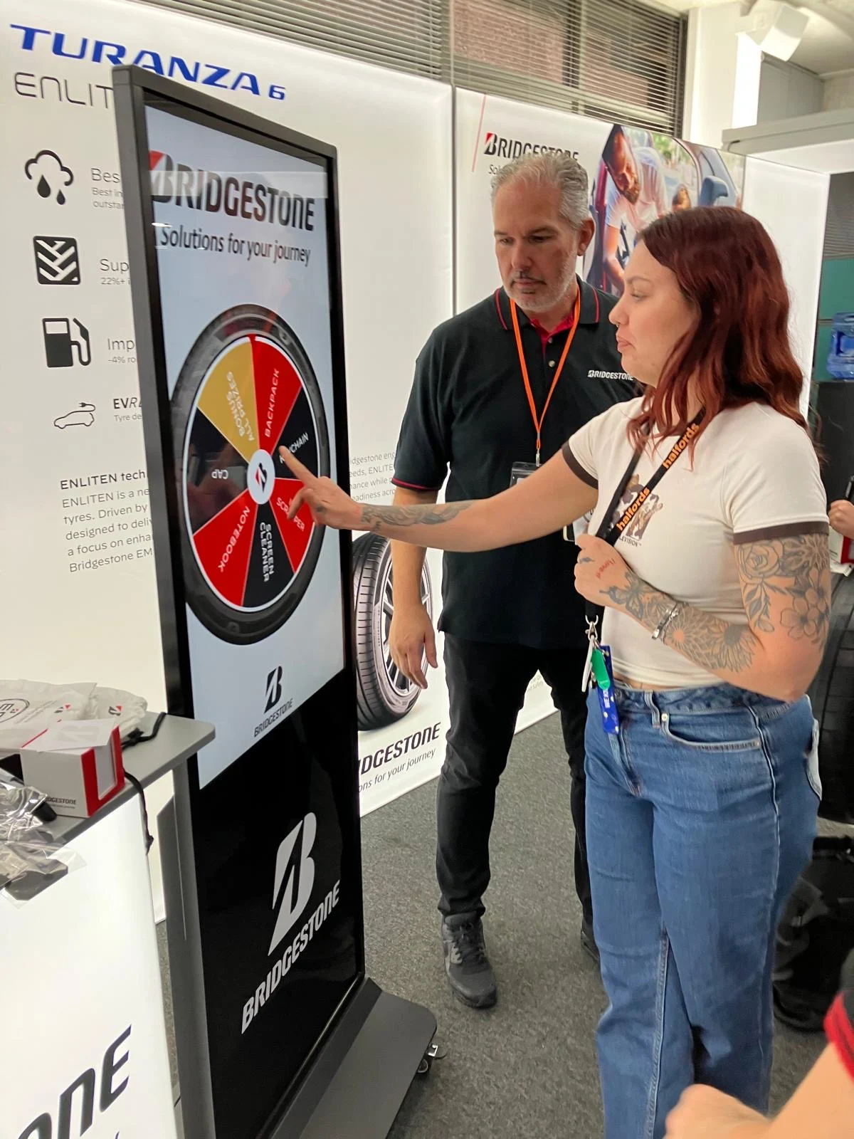 Bridgestone digital spin-to-win marketing activation in use