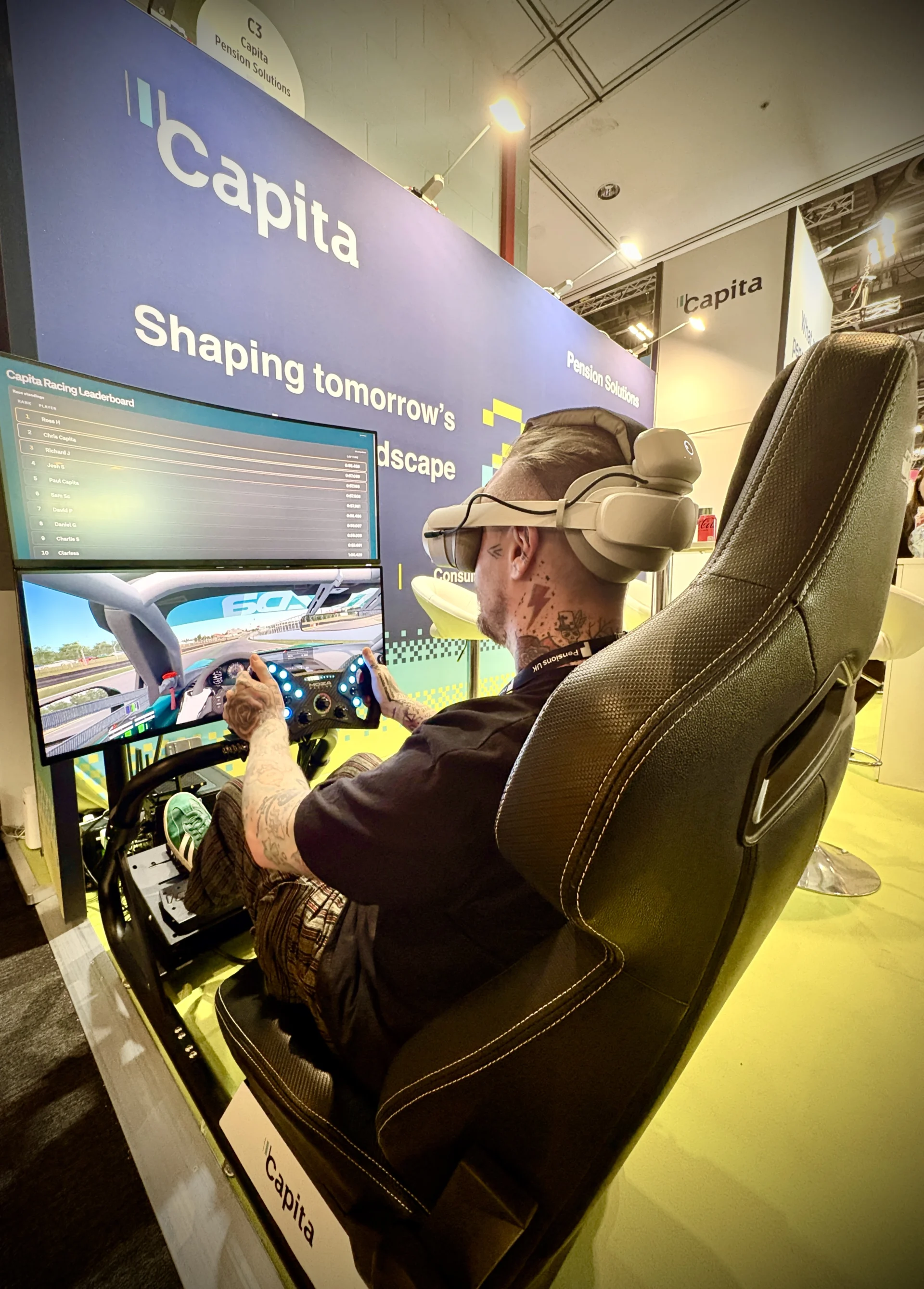Capita VR driving simulator marketing activation in use